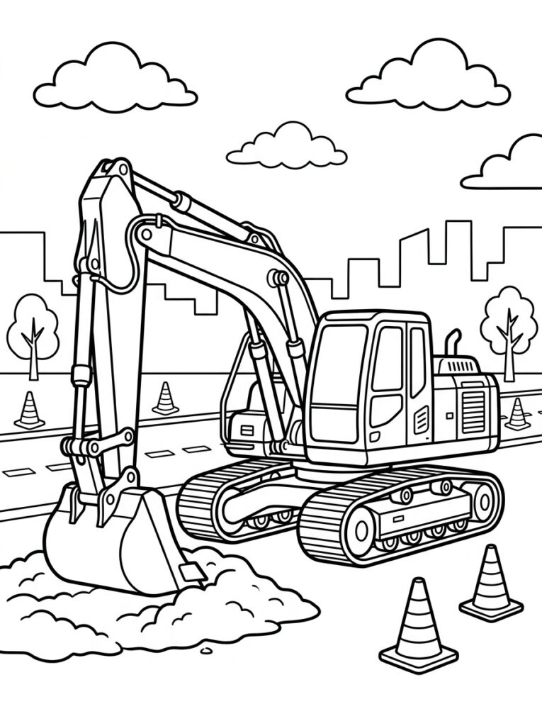 Graafmachine Kleurplaten (Gratis PDF Printables) 19 - gratis kleurplaat om te printen