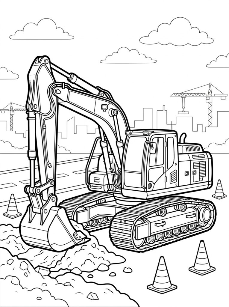 Graafmachine Kleurplaten (Gratis PDF Printables) 20 - gratis kleurplaat om te printen