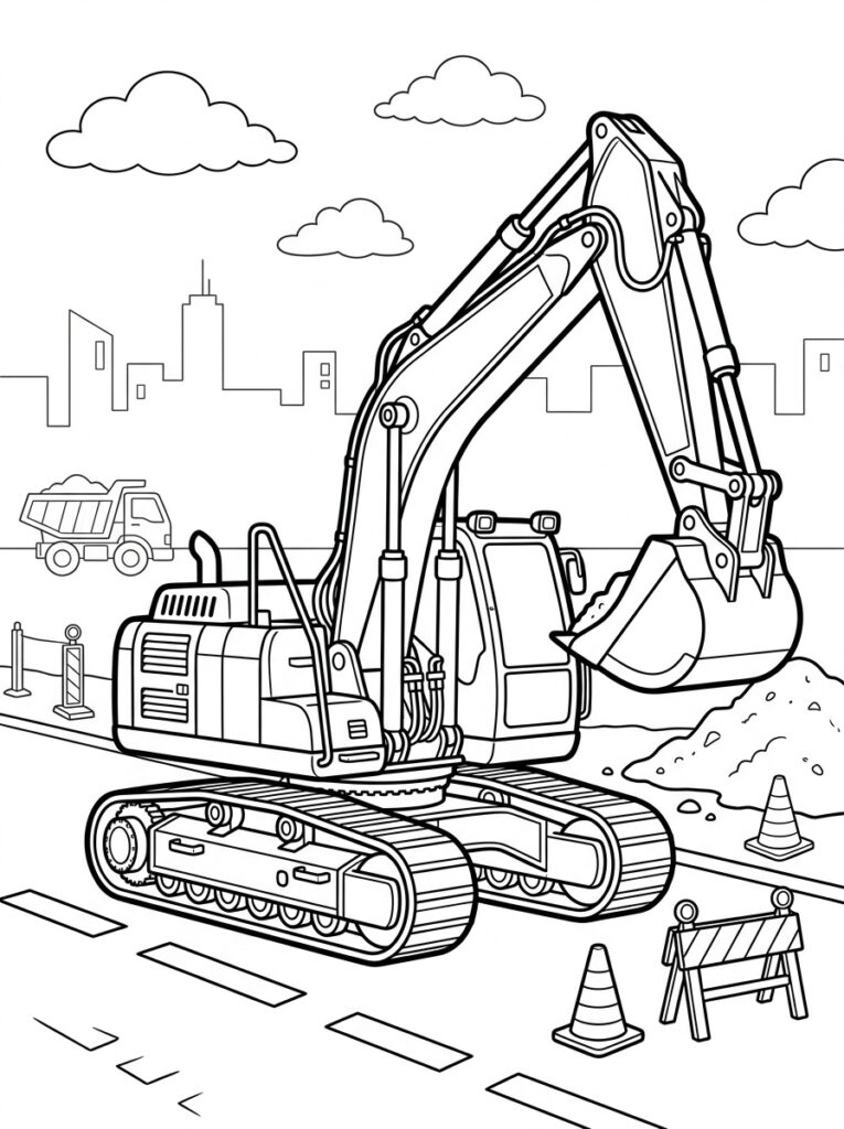 Graafmachine Kleurplaten (Gratis PDF Printables) 21 - gratis kleurplaat om te printen