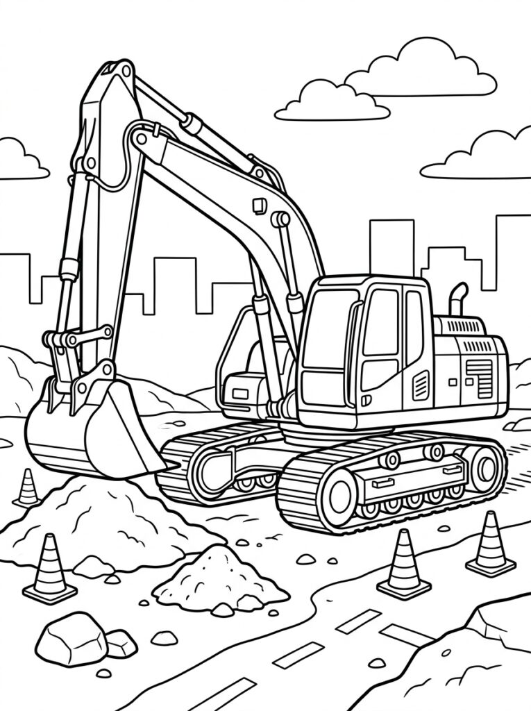 Graafmachine Kleurplaten (Gratis PDF Printables) 23 - gratis kleurplaat om te printen