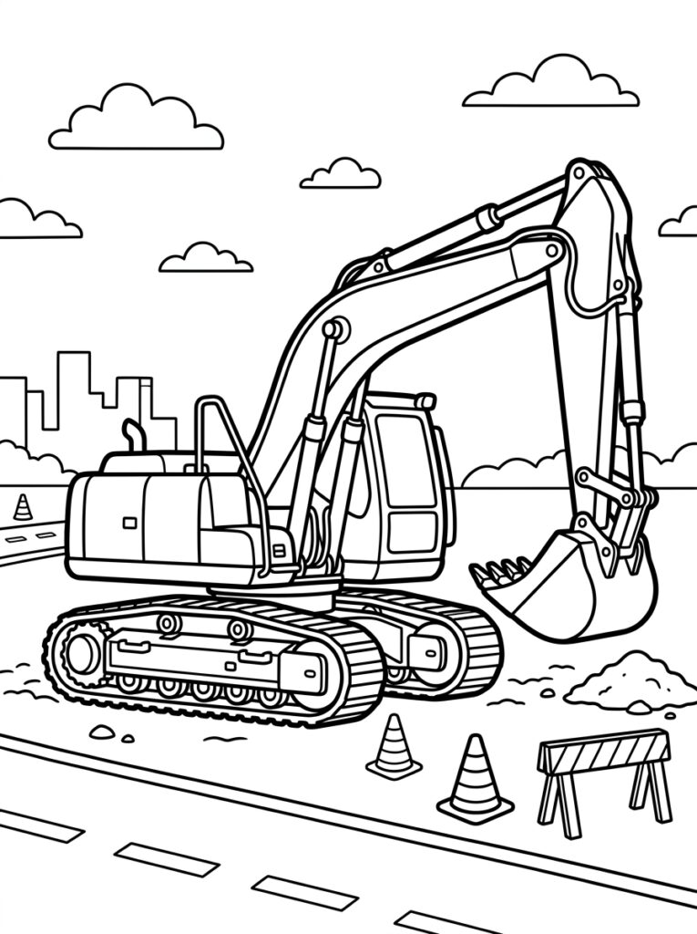 Graafmachine Kleurplaten (Gratis PDF Printables) 24 - gratis kleurplaat om te printen