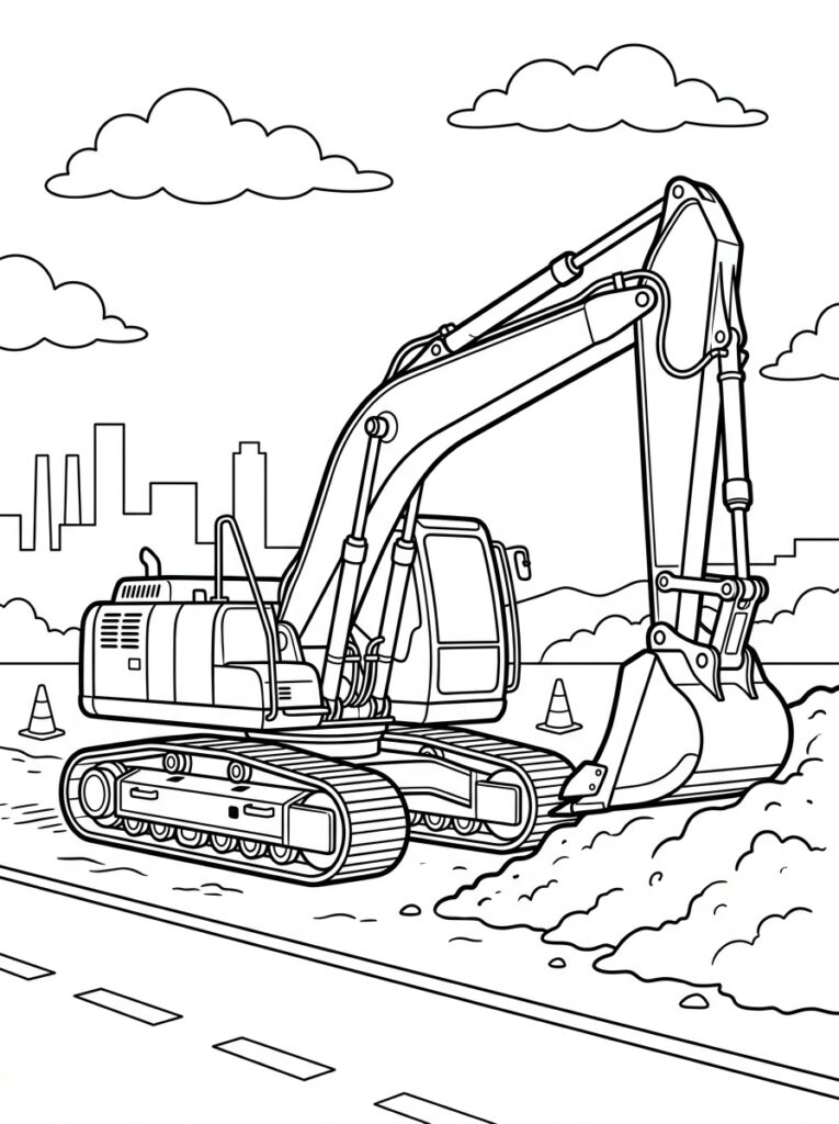 Graafmachine Kleurplaten (Gratis PDF Printables) 26 - gratis kleurplaat om te printen