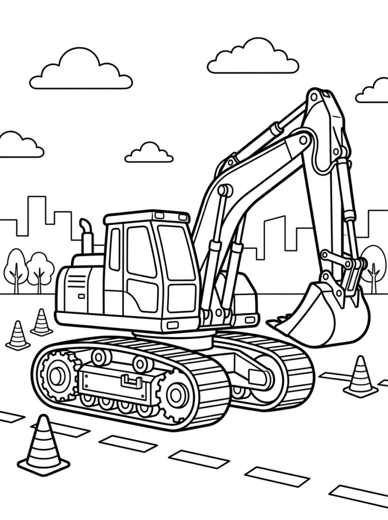 Graafmachine Kleurplaten (Gratis PDF Printables) 27 - gratis kleurplaat om te printen