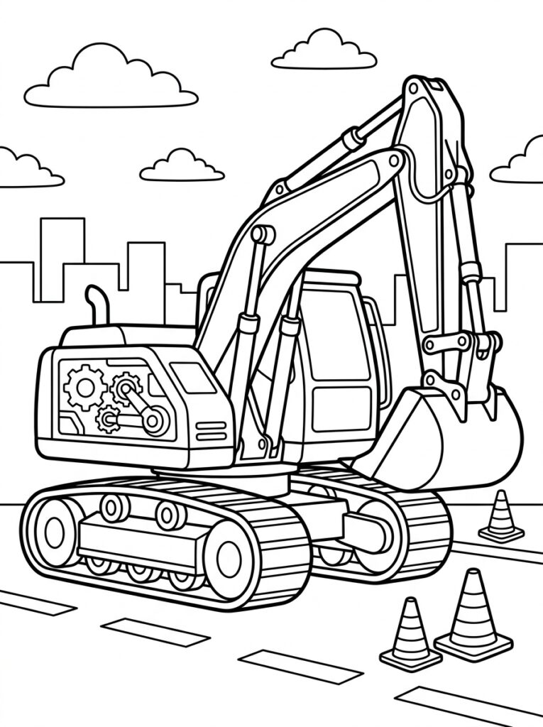 Graafmachine Kleurplaten (Gratis PDF Printables) 29 - gratis kleurplaat om te printen