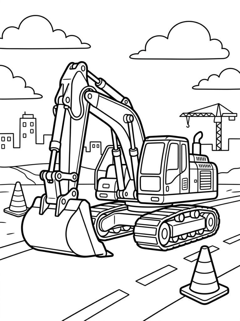 Graafmachine Kleurplaten (Gratis PDF Printables) 31 - gratis kleurplaat om te printen