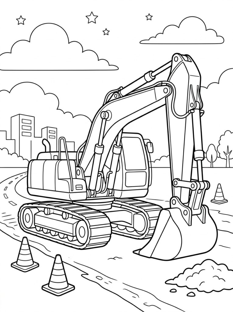 Graafmachine Kleurplaten (Gratis PDF Printables) 32 - gratis kleurplaat om te printen