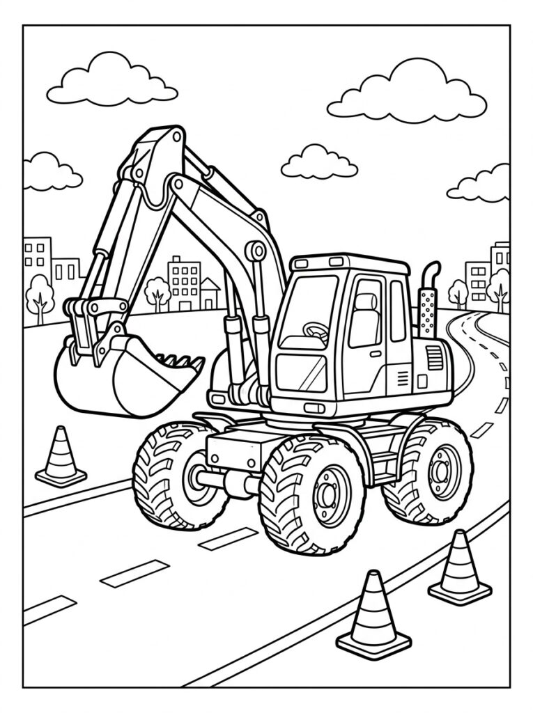 Graafmachine Kleurplaten (Gratis PDF Printables) 33 - gratis kleurplaat om te printen
