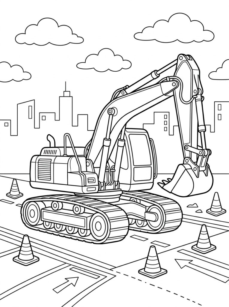 Graafmachine Kleurplaten (Gratis PDF Printables) 34 - gratis kleurplaat om te printen