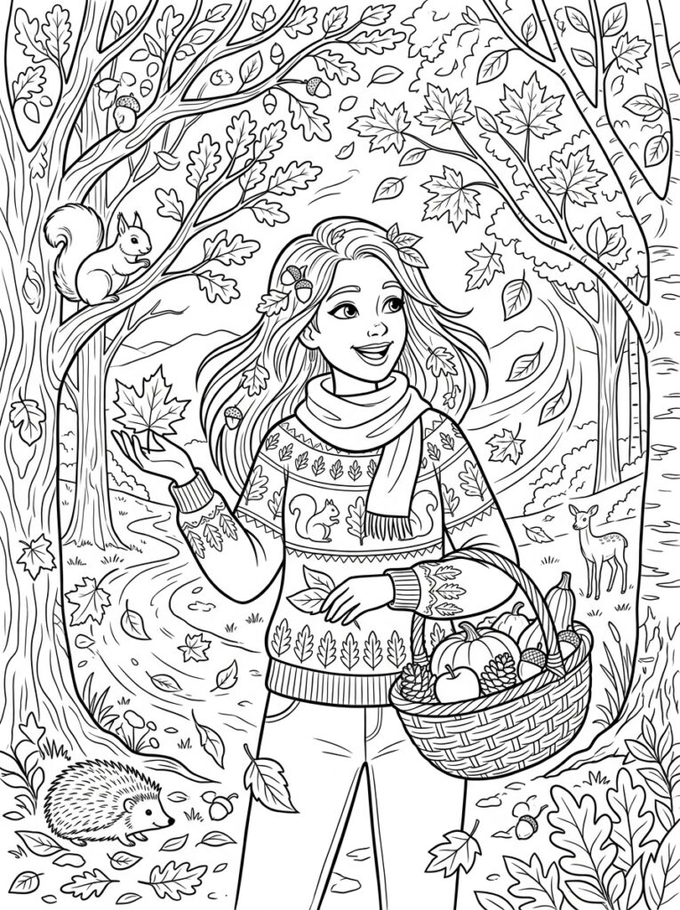 Herfst Kleurplaten (Gratis PDF Printables) 01 - gratis kleurplaat om te printen