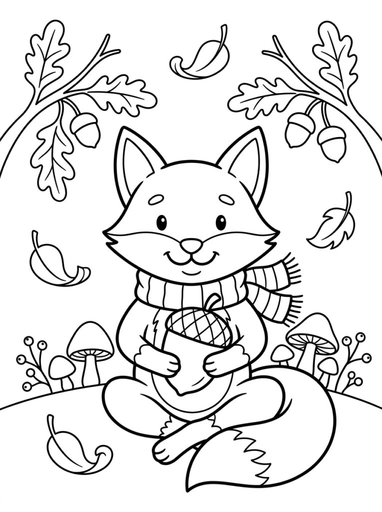 Herfst Kleurplaten (Gratis PDF Printables) 06 - gratis kleurplaat om te printen