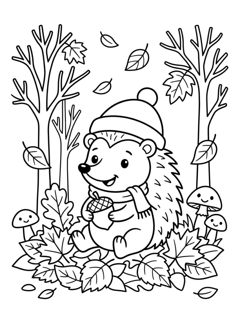 Herfst Kleurplaten (Gratis PDF Printables) 08 - gratis kleurplaat om te printen