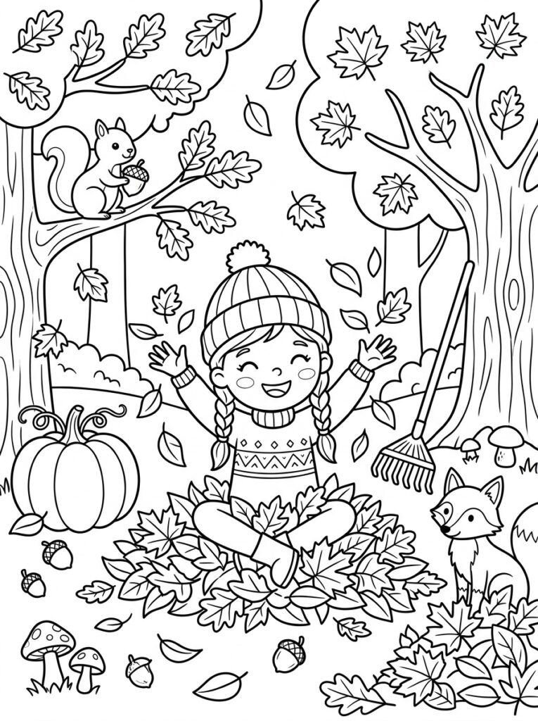 Herfst Kleurplaten (Gratis PDF Printables) 16 - gratis kleurplaat om te printen
