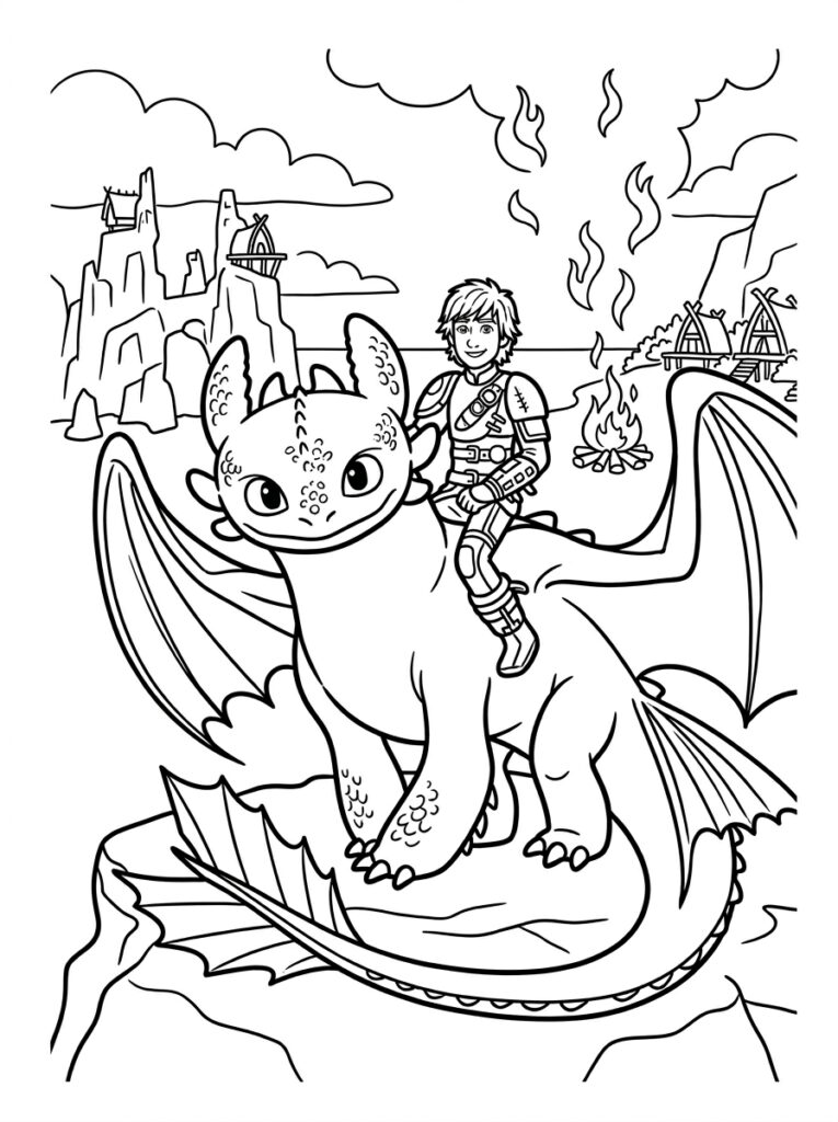 Hoe tem je een draak Kleurplaten (Gratis PDF Printables) 09 - gratis kleurplaat om te printen