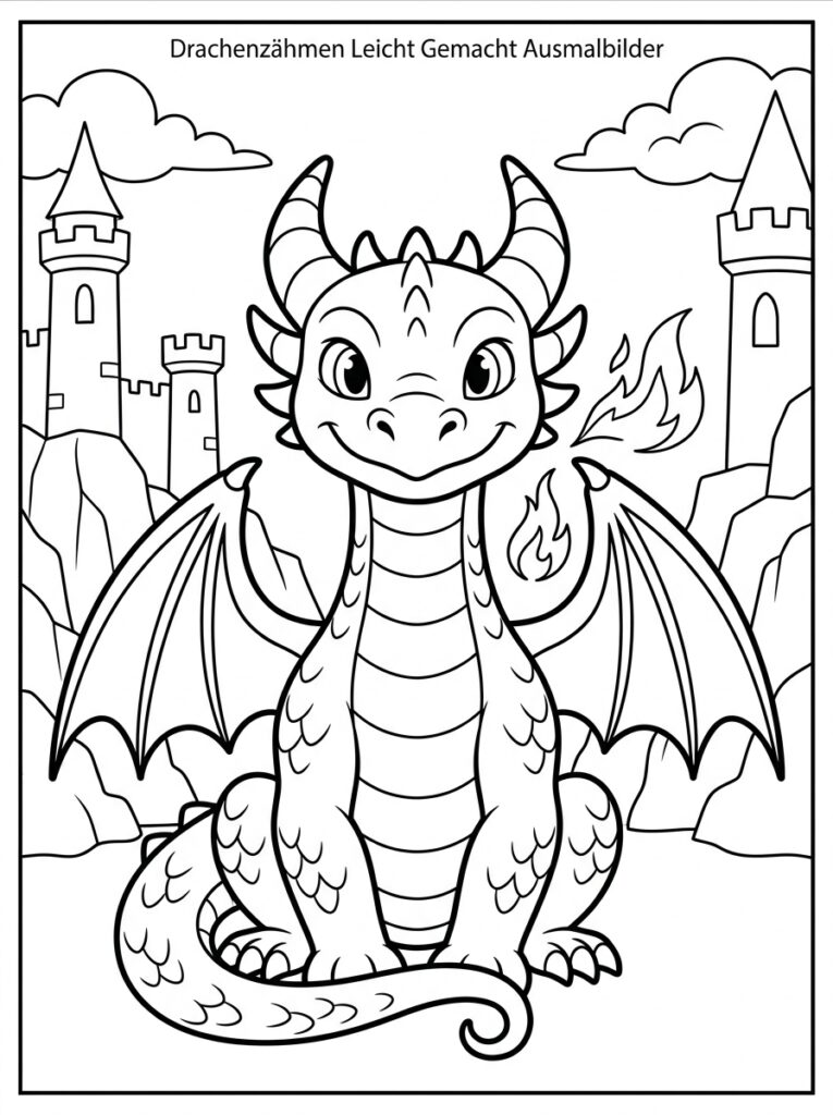Hoe tem je een draak Kleurplaten (Gratis PDF Printables) 13 - gratis kleurplaat om te printen