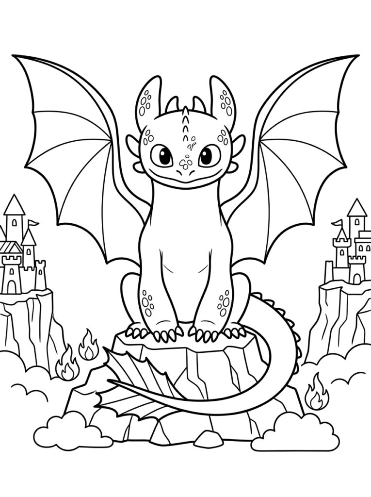 Hoe tem je een draak Kleurplaten (Gratis PDF Printables) 17 - gratis kleurplaat om te printen