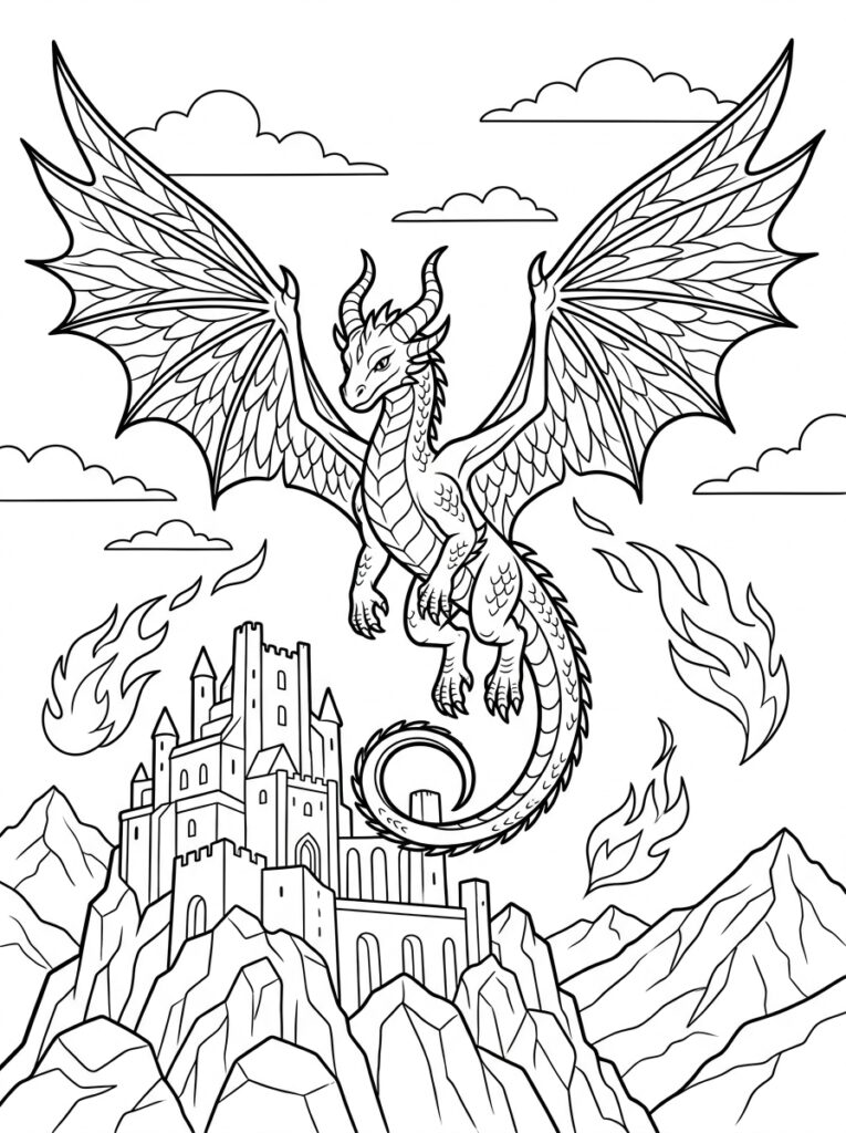 Hoe tem je een draak Kleurplaten (Gratis PDF Printables) 38 - gratis kleurplaat om te printen