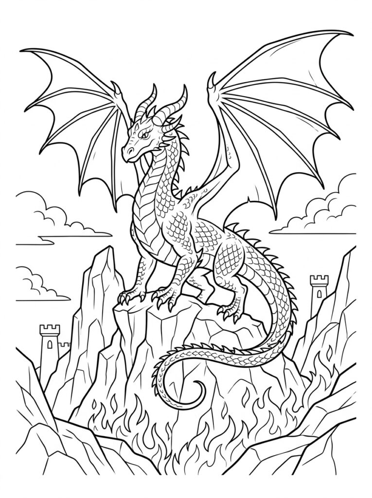 Hoe tem je een draak Kleurplaten (Gratis PDF Printables) 39 - gratis kleurplaat om te printen