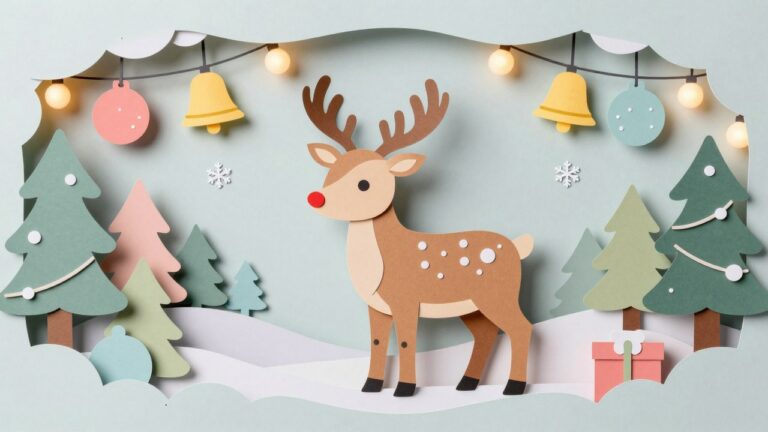 Kerst rendier Kleurplaten