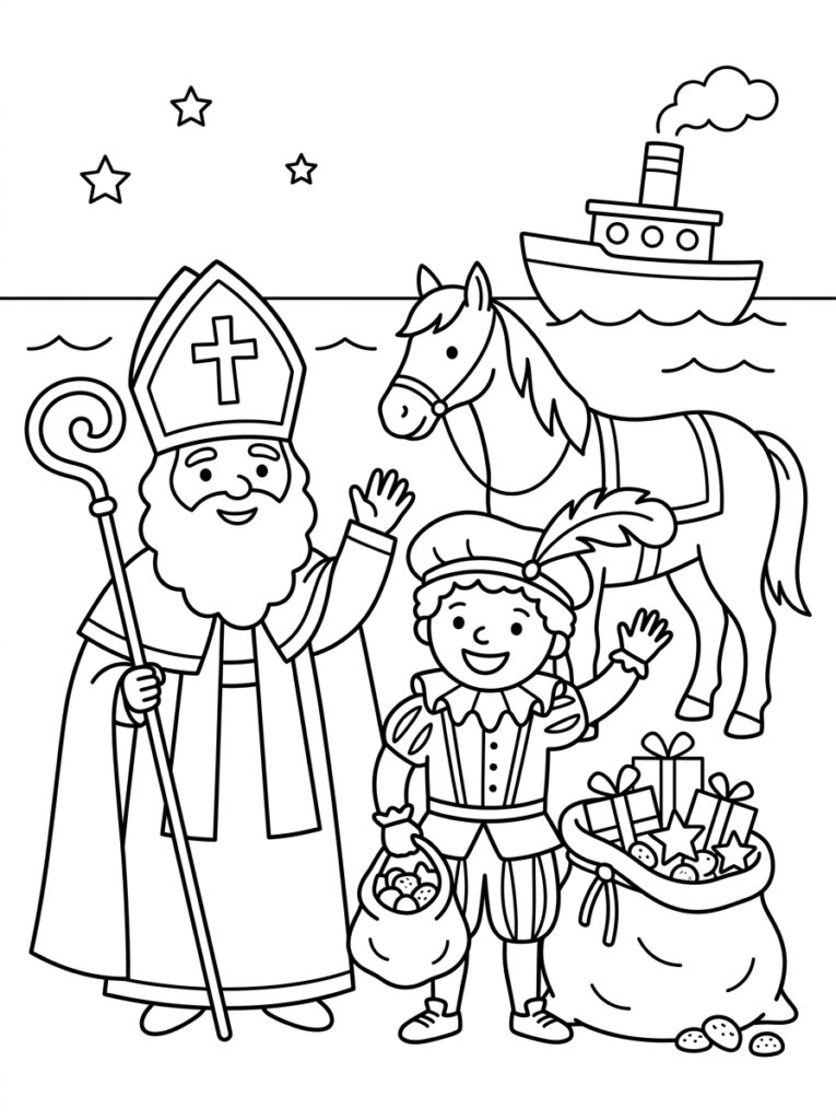 Kerst Kleurplaten (Gratis PDF Printables) 05 - gratis kleurplaat om te printen