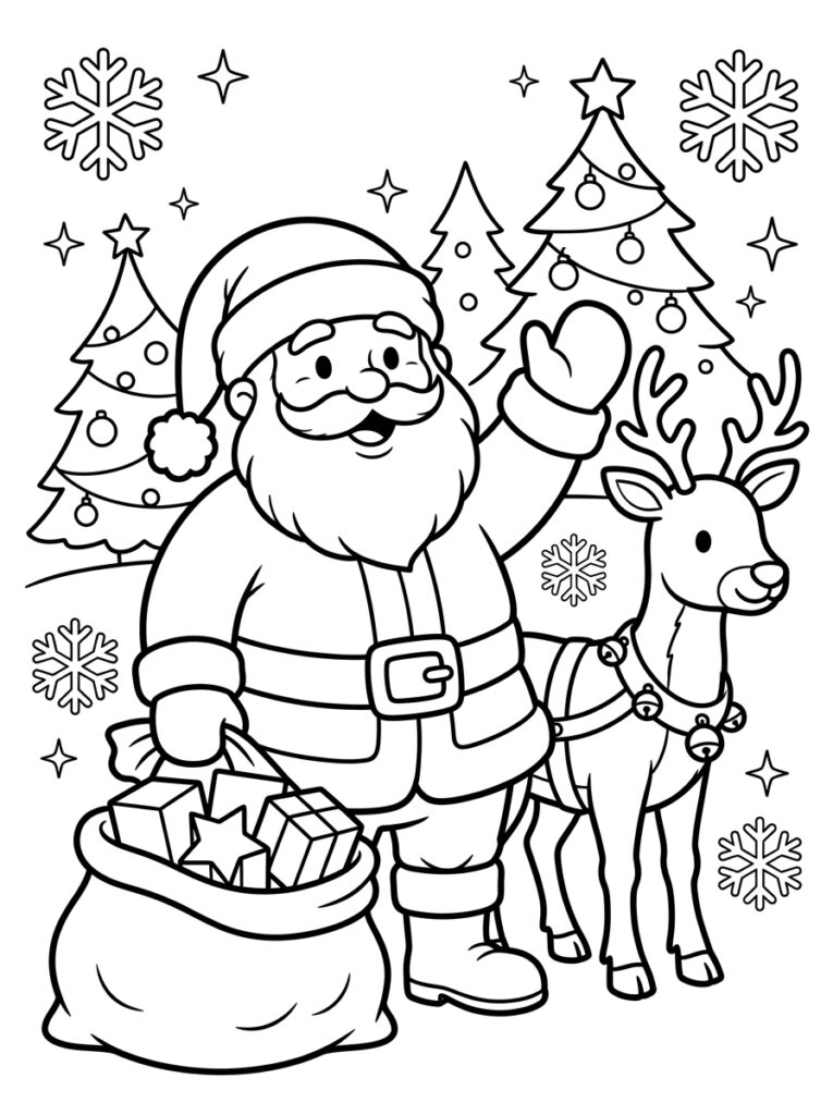 Kerst Kleurplaten (Gratis PDF Printables) 07 - gratis kleurplaat om te printen
