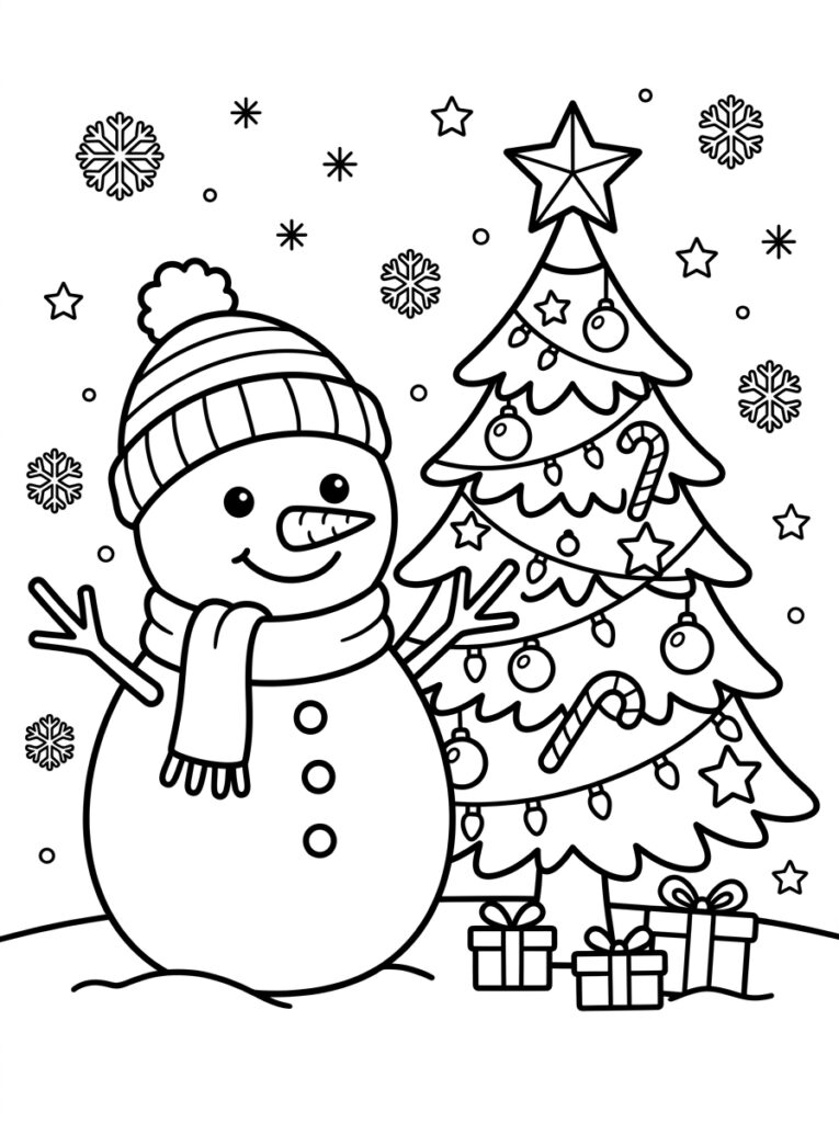 Kerst Kleurplaten (Gratis PDF Printables) 08 - gratis kleurplaat om te printen