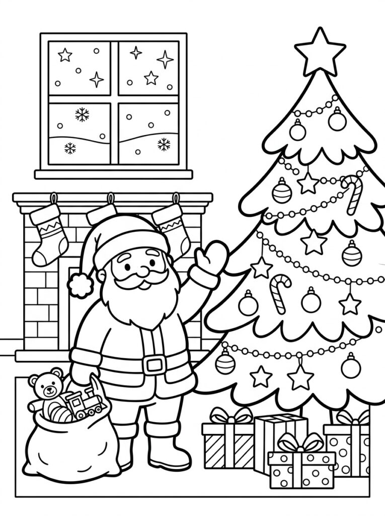 Kerst Kleurplaten (Gratis PDF Printables) 14 - gratis kleurplaat om te printen
