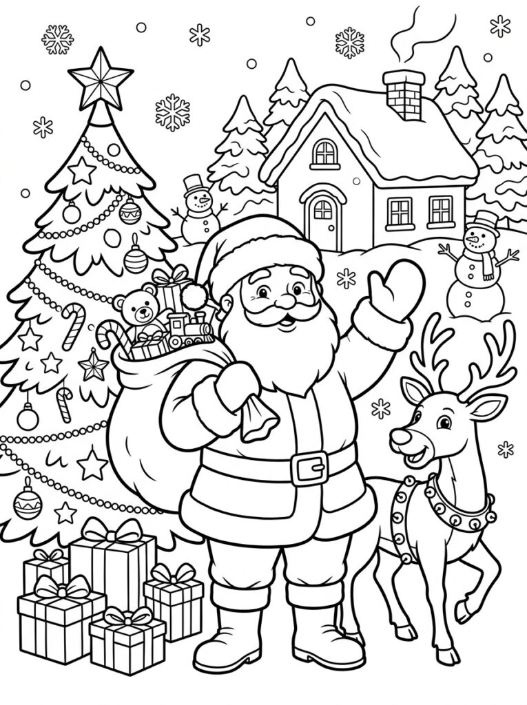 Kerst Kleurplaten (Gratis PDF Printables) 15 - gratis kleurplaat om te printen