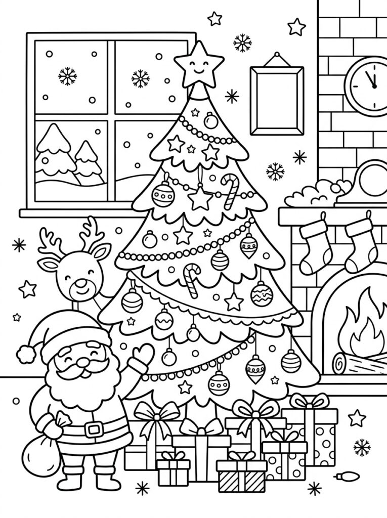 Kerst Kleurplaten (Gratis PDF Printables) 16 - gratis kleurplaat om te printen
