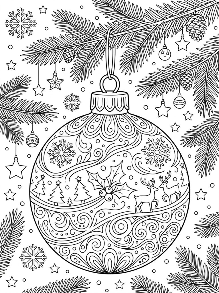 Kerstboom Kleurplaten (Gratis PDF Printables) 01 - gratis kleurplaat om te printen