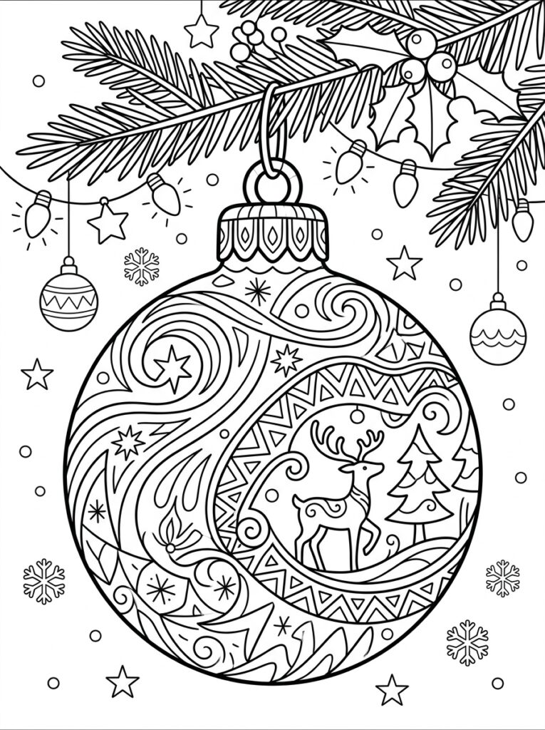 Kerstboom Kleurplaten (Gratis PDF Printables) 05 - gratis kleurplaat om te printen