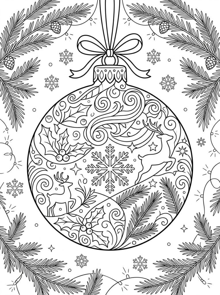 Kerstboom Kleurplaten (Gratis PDF Printables) 07 - gratis kleurplaat om te printen