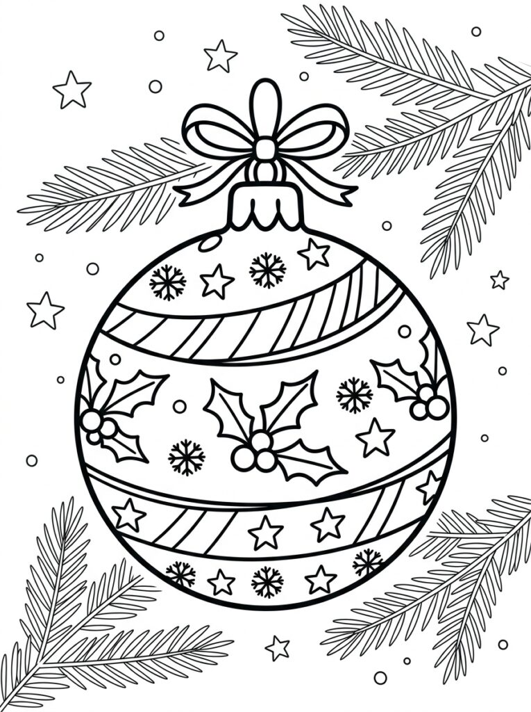 Kerstboom Kleurplaten (Gratis PDF Printables) 09 - gratis kleurplaat om te printen