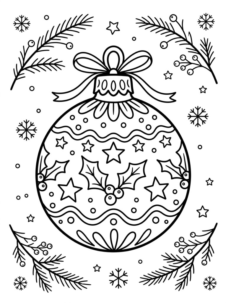 Kerstboom Kleurplaten (Gratis PDF Printables) 13 - gratis kleurplaat om te printen