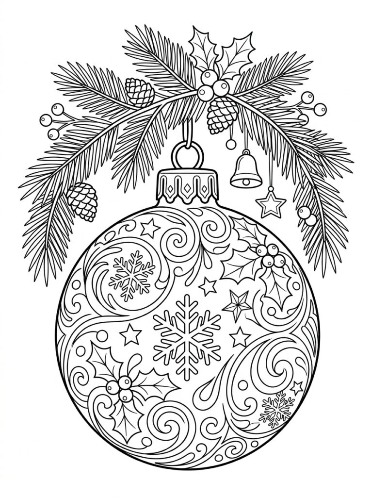 Kerstboom Kleurplaten (Gratis PDF Printables) 21 - gratis kleurplaat om te printen