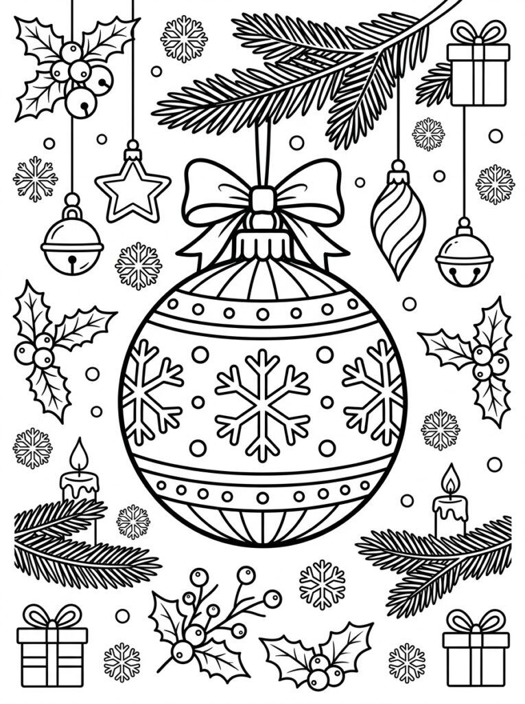 Kerstboom Kleurplaten (Gratis PDF Printables) 33 - gratis kleurplaat om te printen