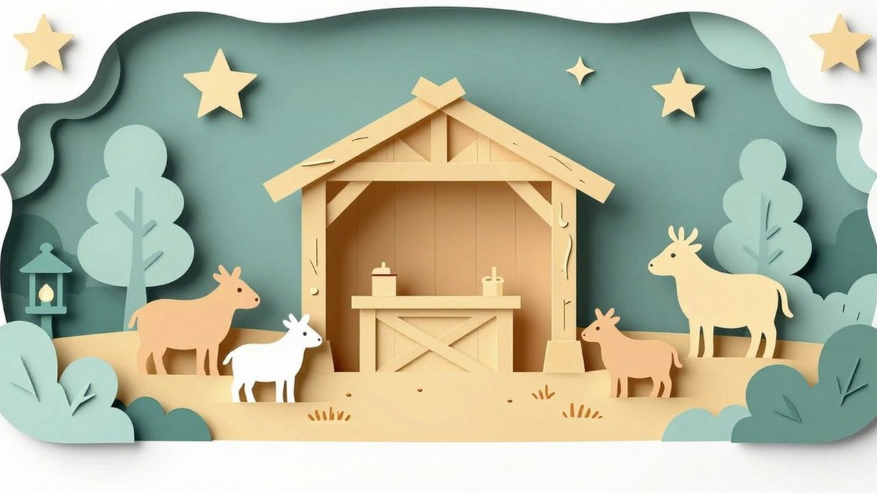 Kerststal Kleurplaten