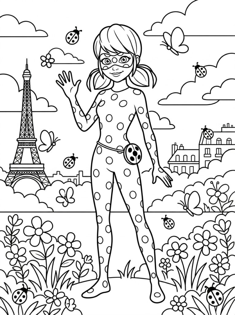 Ladybug Kleurplaten (Gratis PDF Printables) 01 - gratis kleurplaat om te printen