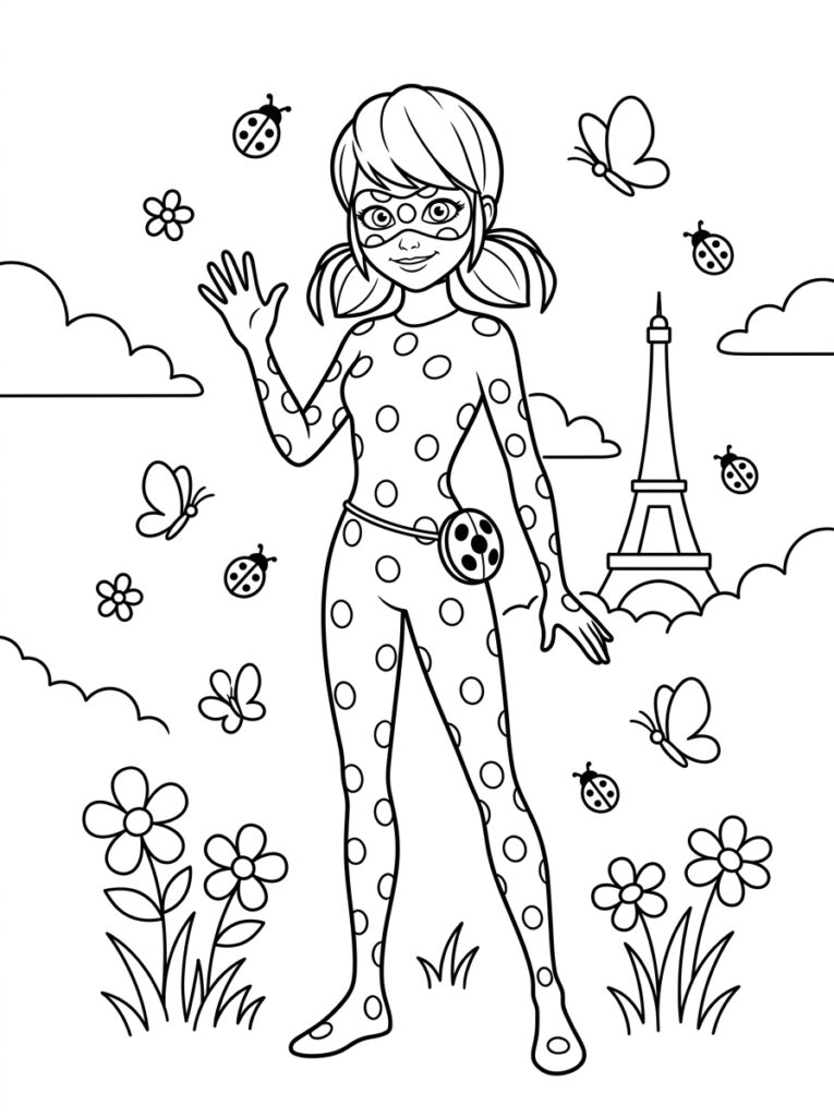Ladybug Kleurplaten (Gratis PDF Printables) 11 - gratis kleurplaat om te printen