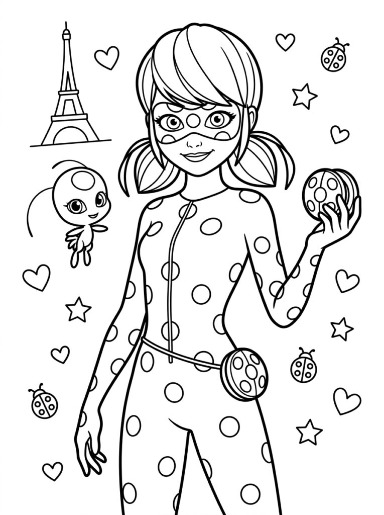 Ladybug Kleurplaten (Gratis PDF Printables) 23 - gratis kleurplaat om te printen