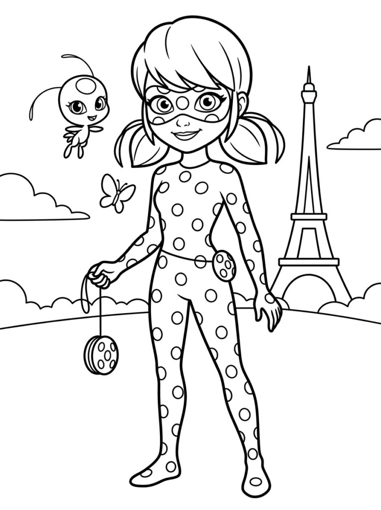 Ladybug Kleurplaten (Gratis PDF Printables) 25 - gratis kleurplaat om te printen