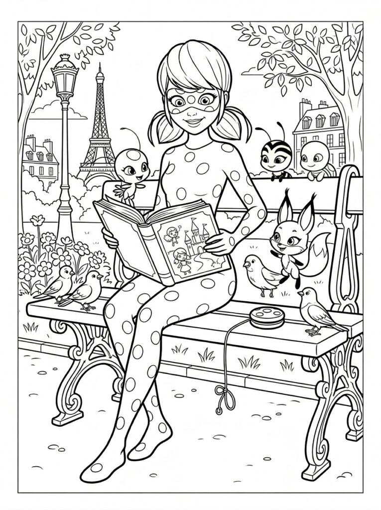 Ladybug Kleurplaten (Gratis PDF Printables) 35 - gratis kleurplaat om te printen