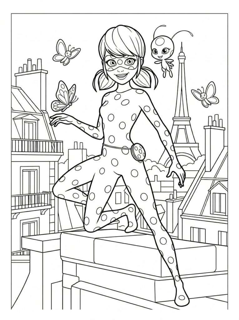 Ladybug Kleurplaten (Gratis PDF Printables) 39 - gratis kleurplaat om te printen