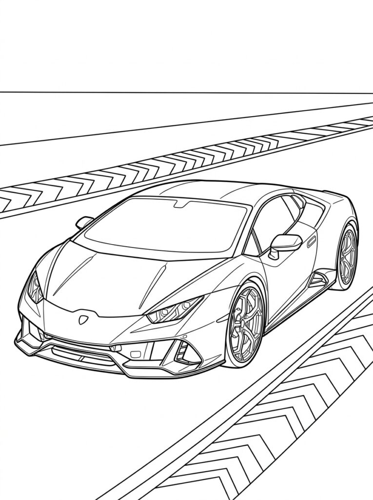 Lamborghini Huracan Kleurplaten (Gratis PDF Printables) 03 - gratis kleurplaat om te printen
