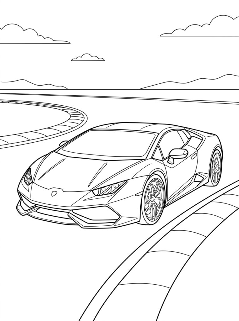 Lamborghini Huracan Kleurplaten (Gratis PDF Printables) 04 - gratis kleurplaat om te printen