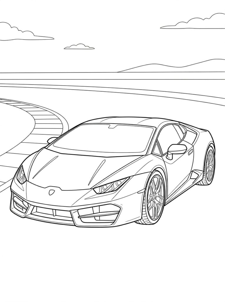 Lamborghini Huracan Kleurplaten (Gratis PDF Printables) 05 - gratis kleurplaat om te printen