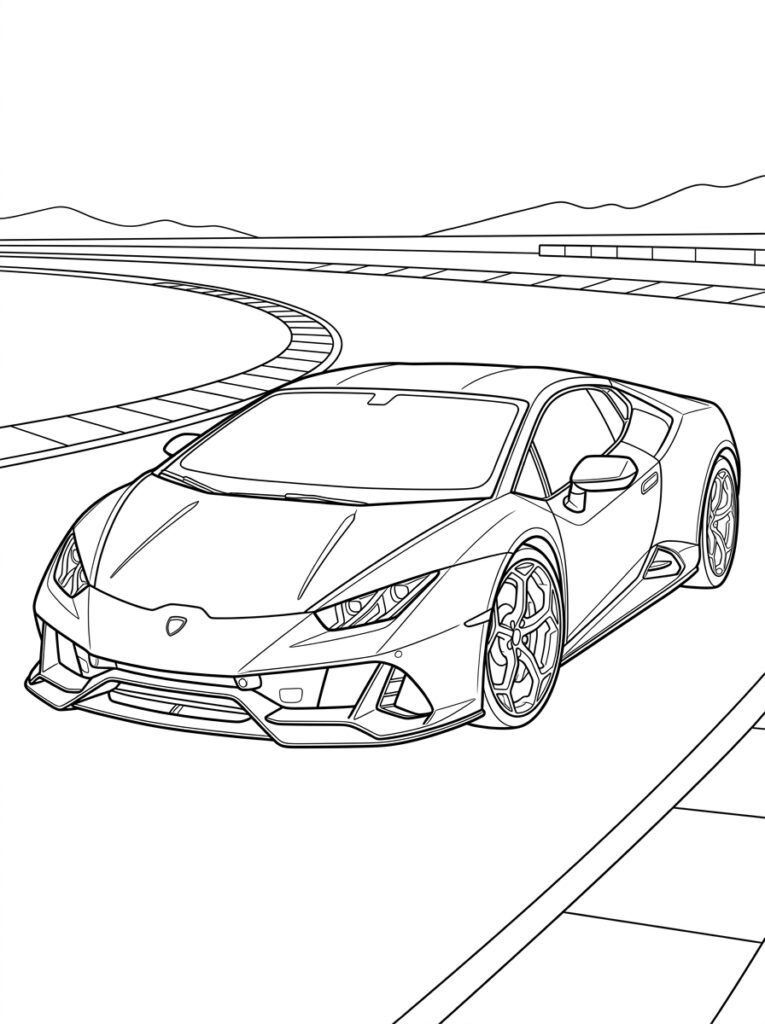 Lamborghini Huracan Kleurplaten (Gratis PDF Printables) 06 - gratis kleurplaat om te printen