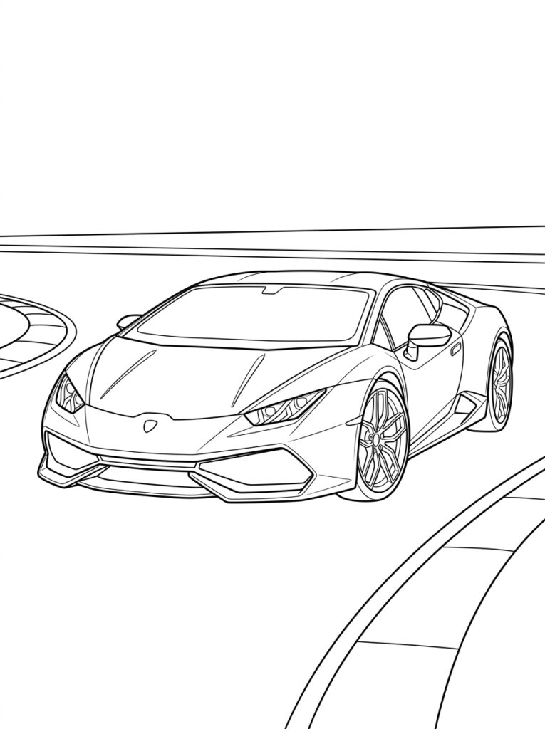 Lamborghini Huracan Kleurplaten (Gratis PDF Printables) 07 - gratis kleurplaat om te printen