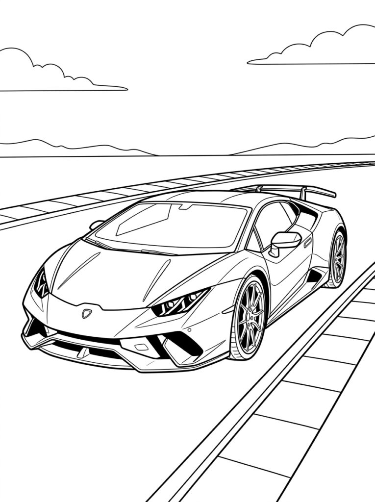 Lamborghini Huracan Kleurplaten (Gratis PDF Printables) 08 - gratis kleurplaat om te printen