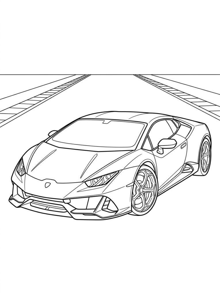 Lamborghini Huracan Kleurplaten (Gratis PDF Printables) 10 - gratis kleurplaat om te printen