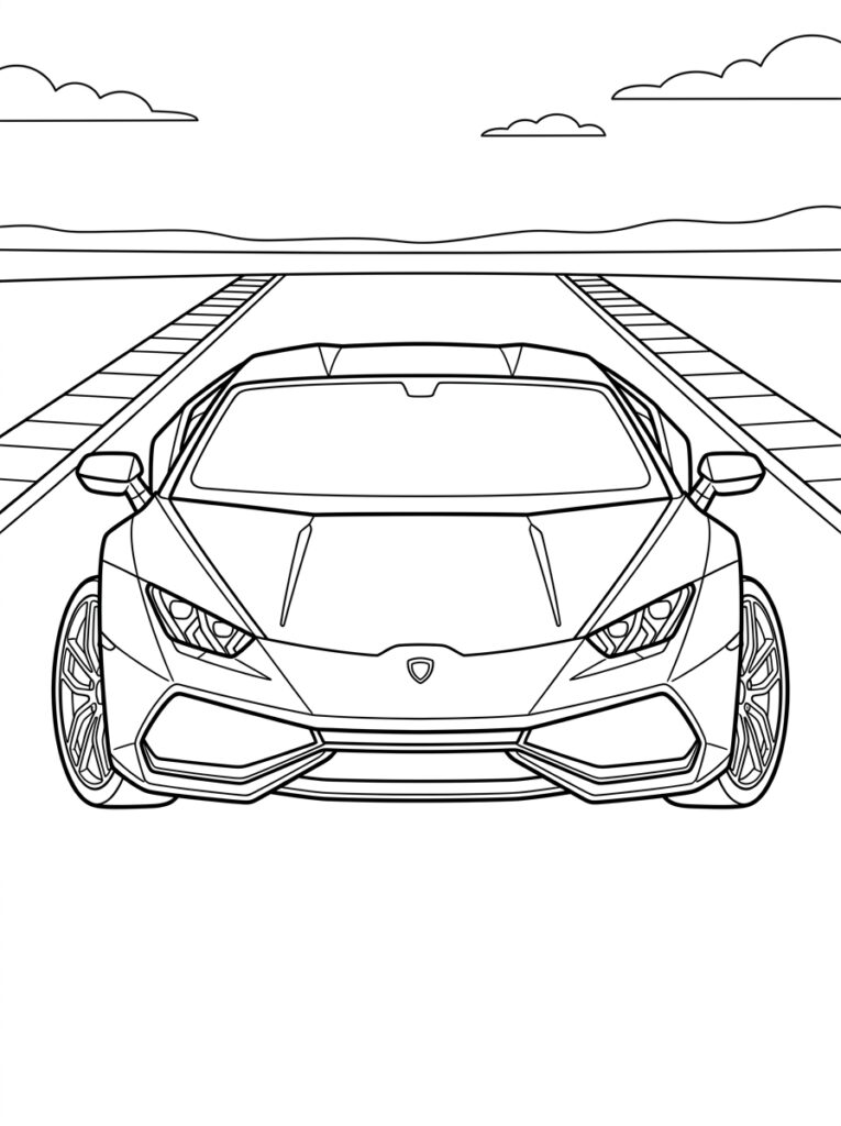 Lamborghini Huracan Kleurplaten (Gratis PDF Printables) 11 - gratis kleurplaat om te printen